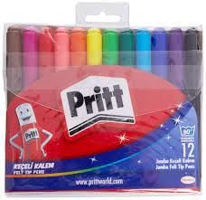 Pritt Keçeli Boya Kalemi Jumbo Yuvarlak Uç 12 Renk
